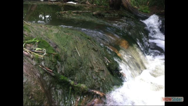 Waterfall creating a jet scour